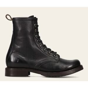 FRYE Womens Veronica Flex Combat Boots Black Leather Size 8 NIB Classic Timeless